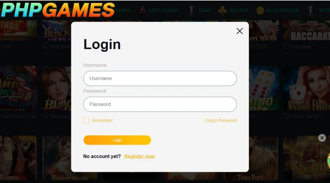 Creating a PHPGAMES account is simple and easy